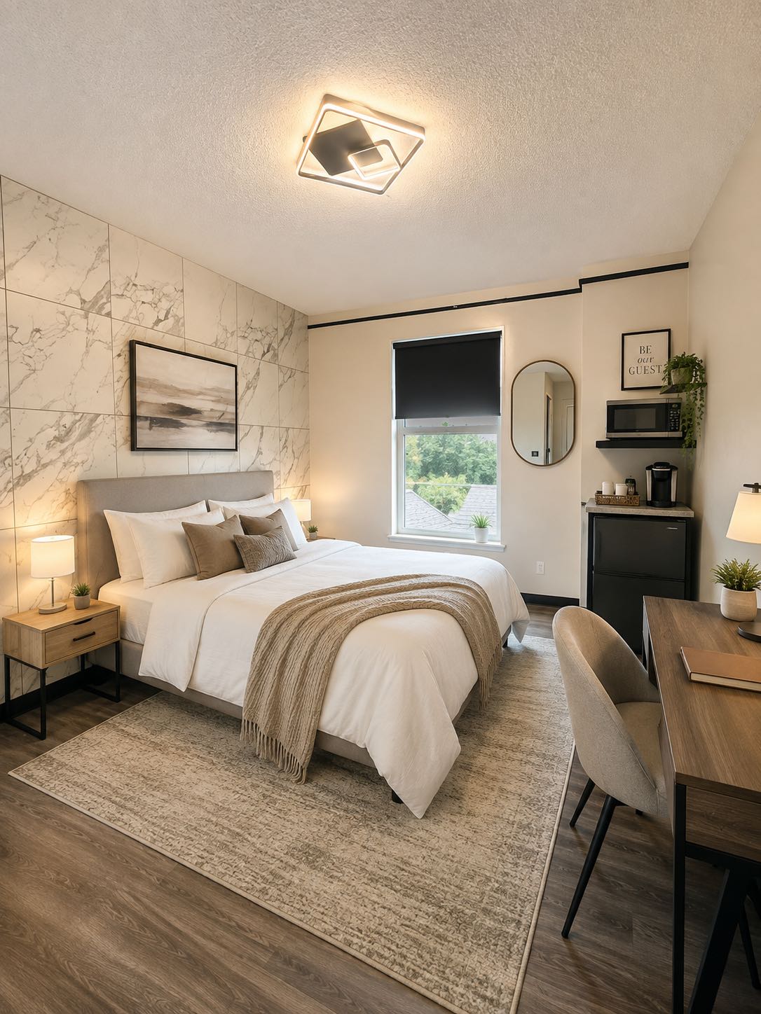 Furnished Sunset Stay studio ready for a short-term booking